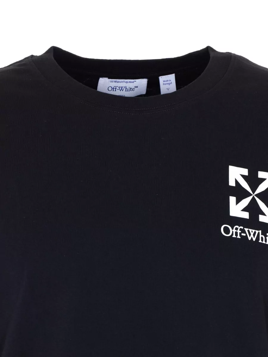 Off-White Cotton Slim-Fit Logo-Print Short-Sleeve T-Shirt