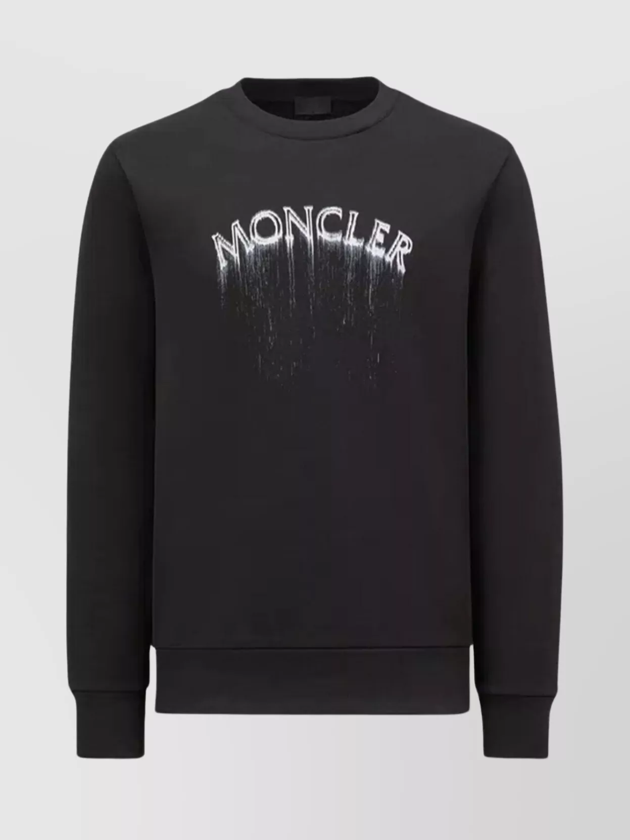 Shop Moncler Ribbed Crewneck Sweater With Long Sleeves In Black