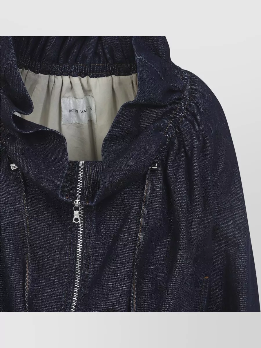 Dries Van Noten Cotton Funnel Neck Bomber Jacket