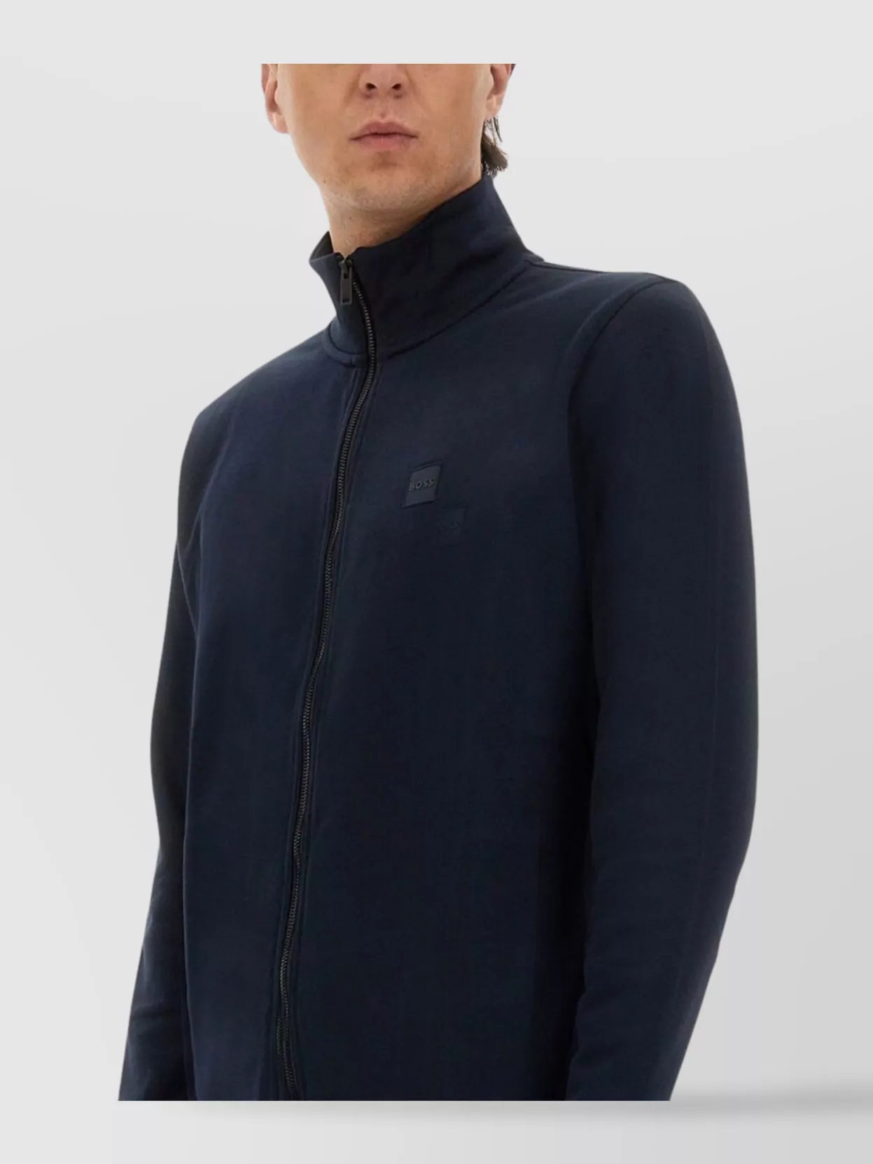 Boss Ribbed High Collar Sweater