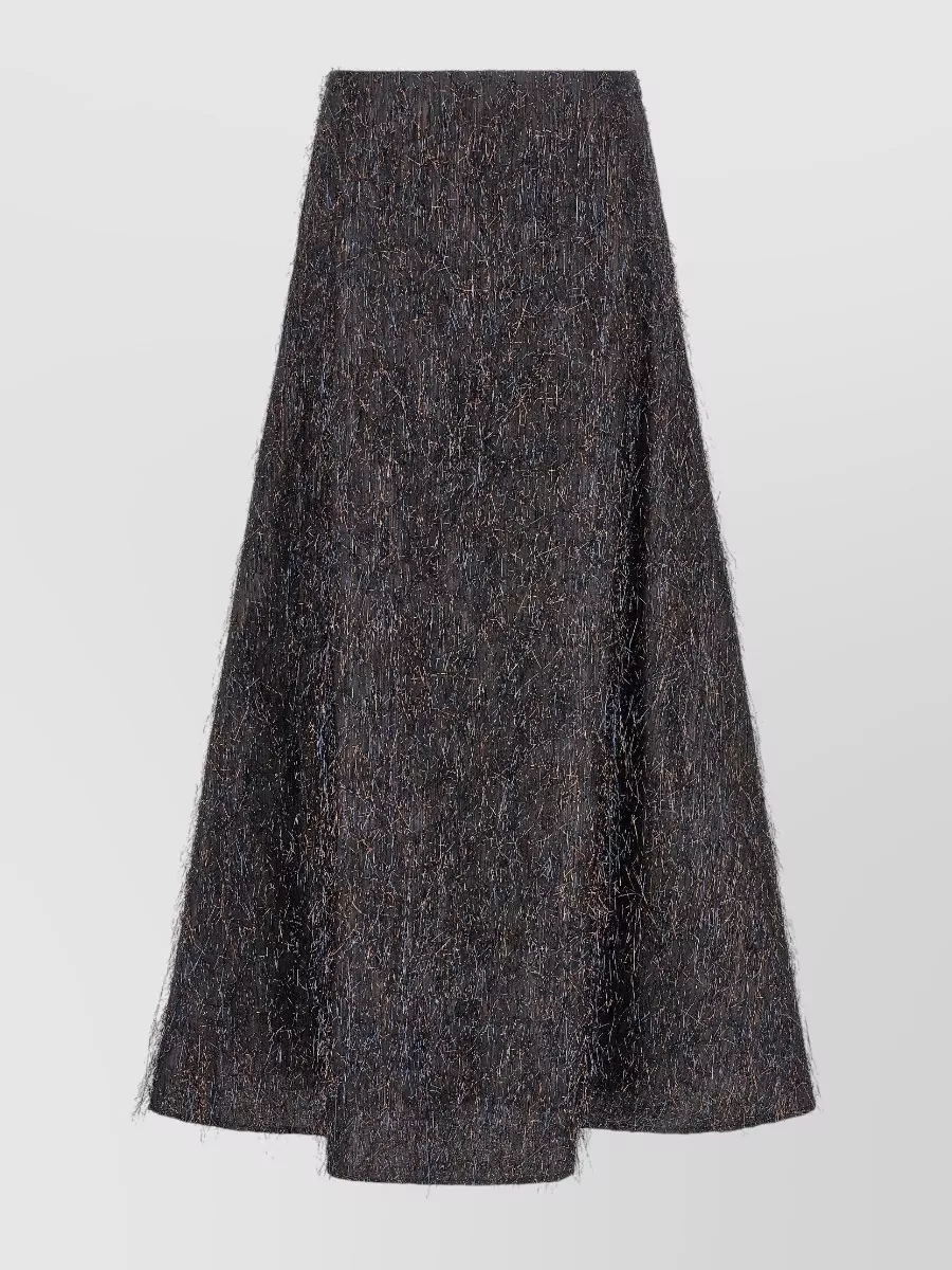 Peserico metallic fringe midi a-line skirt