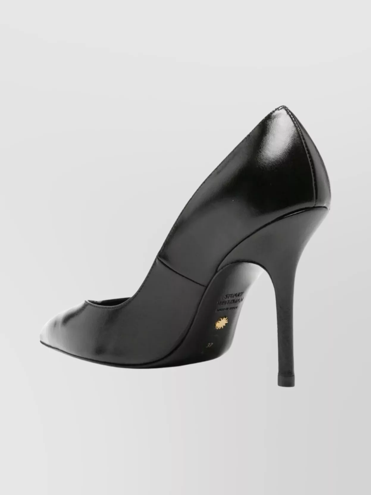 Stuart Weitzman Pointed Toe Stiletto Heel Leather Pumps In Black