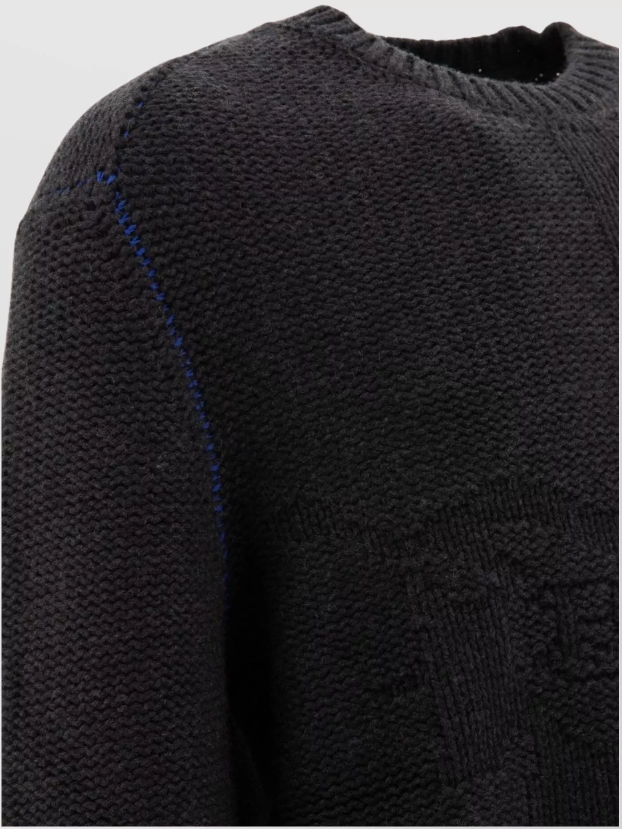Burberry Crew Neck Cashmere Sweater With Textured Knit