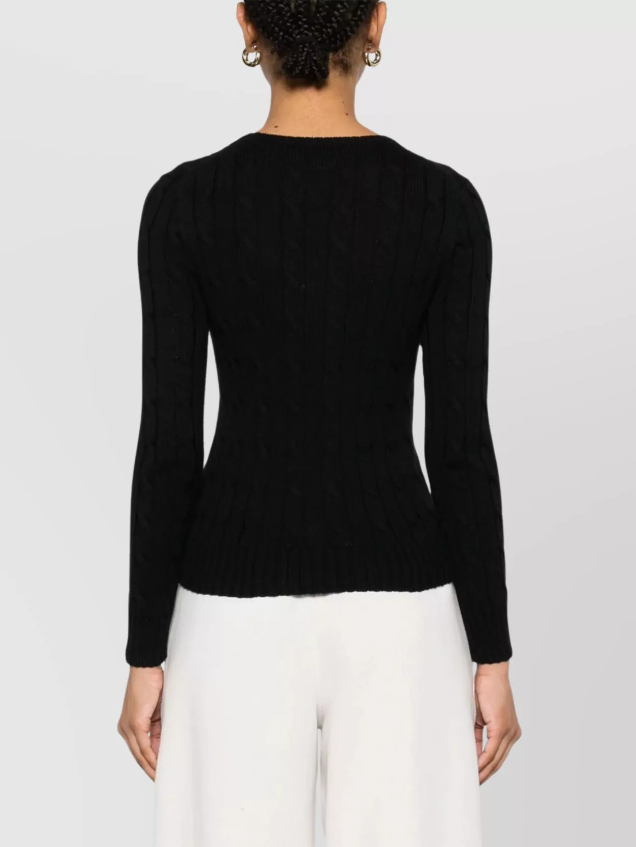Ralph Lauren Cable-knit Design Knitwear Sweater In Black