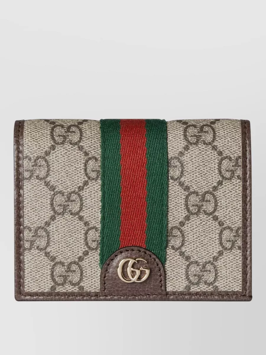 Gucci Compact Wallet Monogram Pattern Leather Accessory