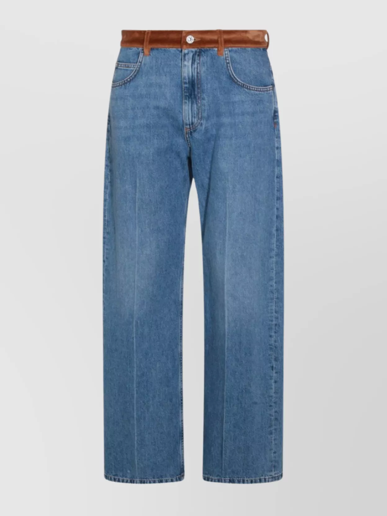 Marni Straight Trousers With Belt Loops And Pockets In Blue