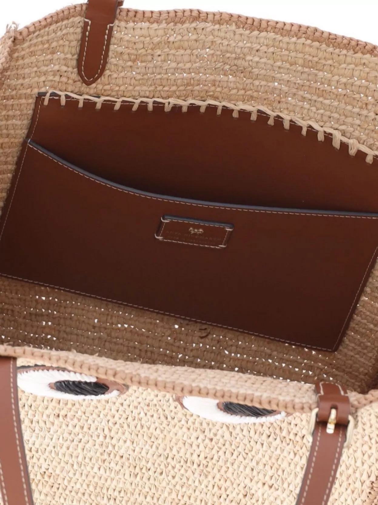 Anya Hindmarch Happy Eyes Raffia Tote Bag