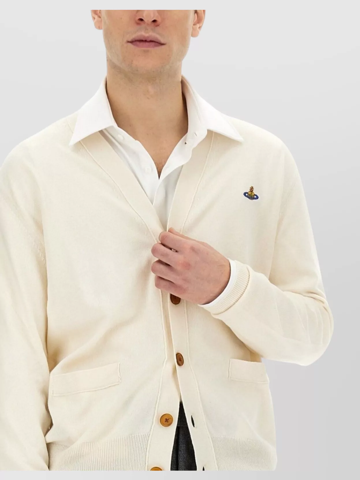 Vivienne Westwood Logo Embroidered Cardigan With Front Pockets