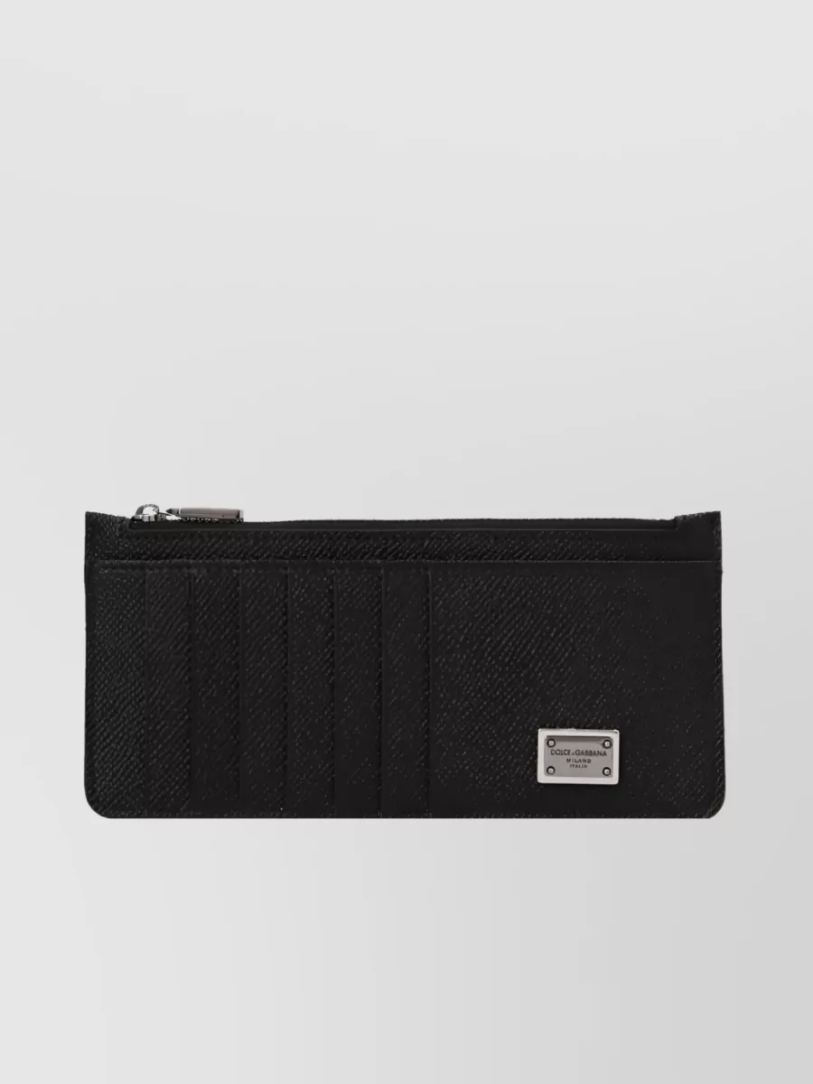 Shop Dolce & Gabbana Extended Card Slot Zip Wallet In Black