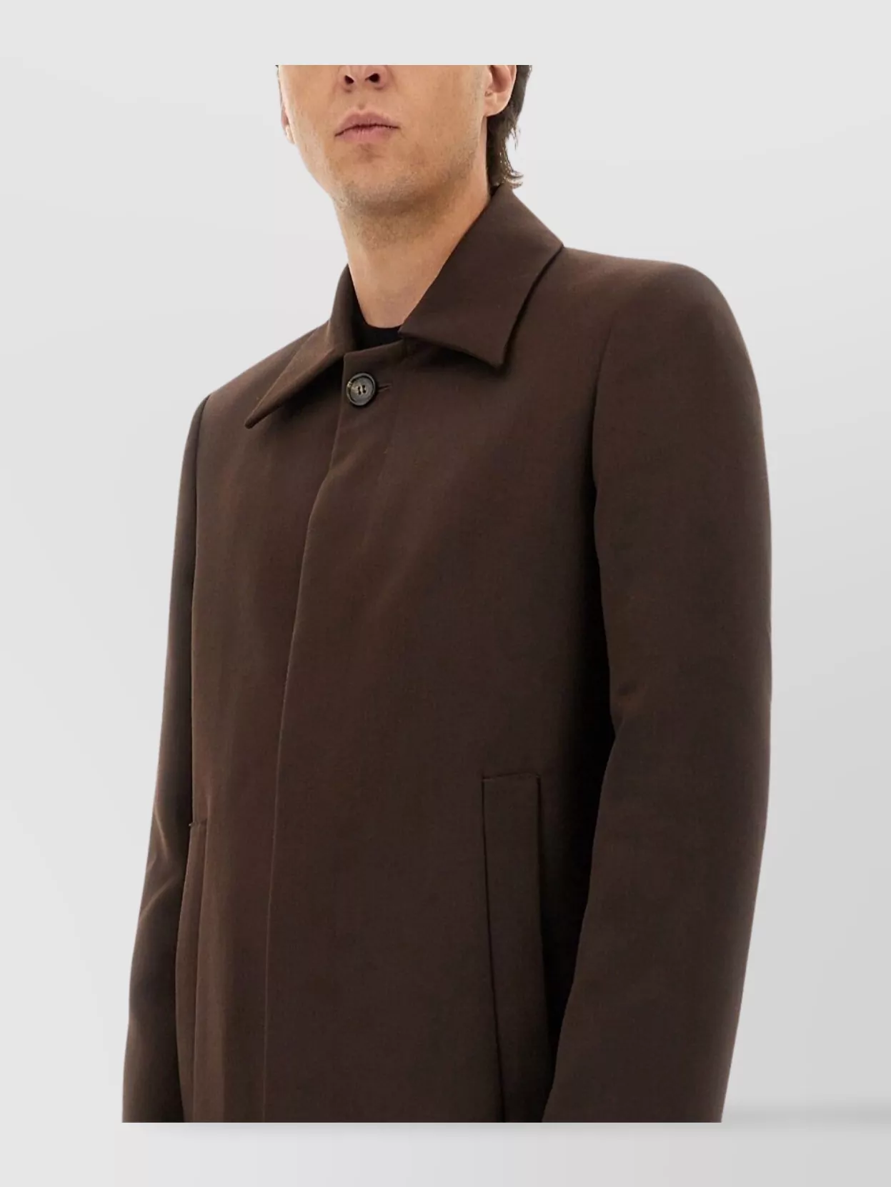 Mm6 Maison Margiela Long Sleeve Coat With Notched Lapels And Pockets