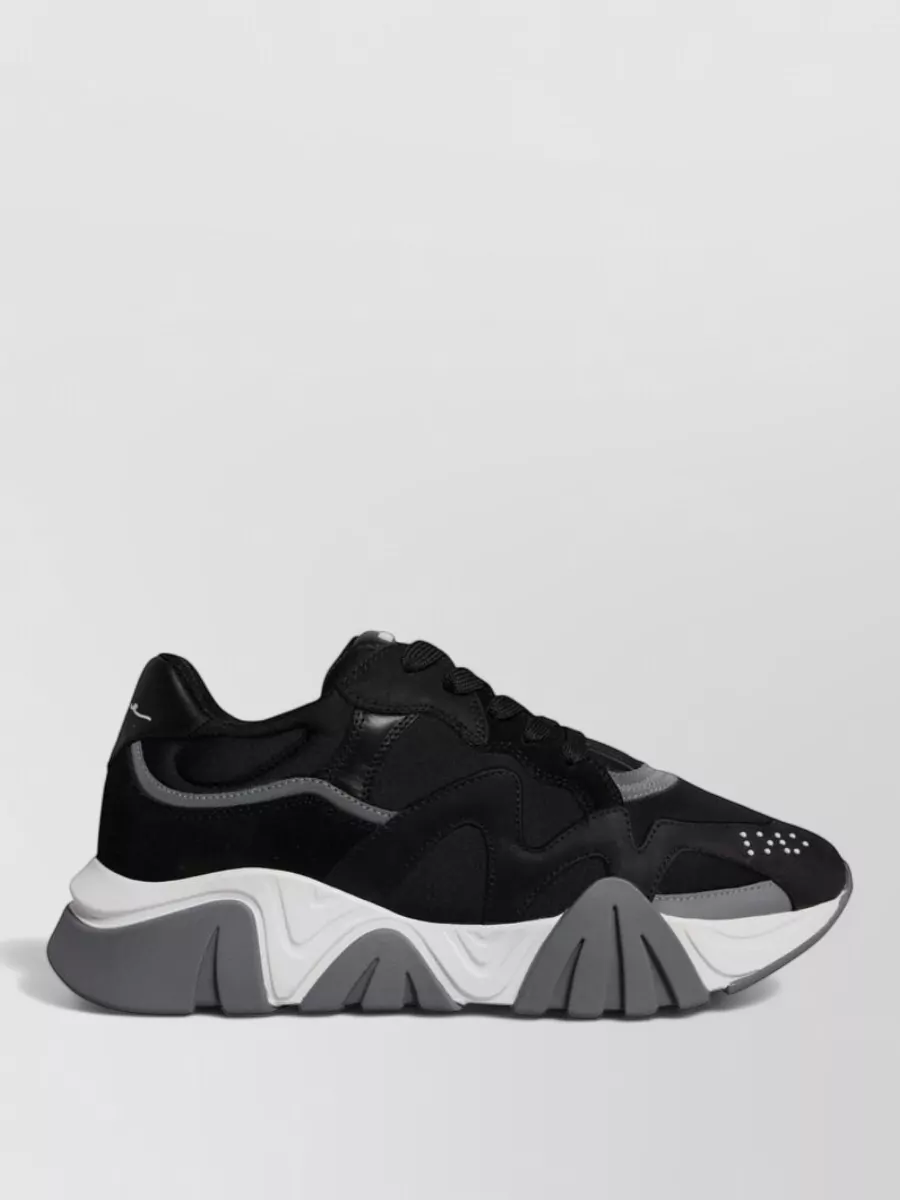 Versace Leather Neoprene Chunky Low-Top Sneakers