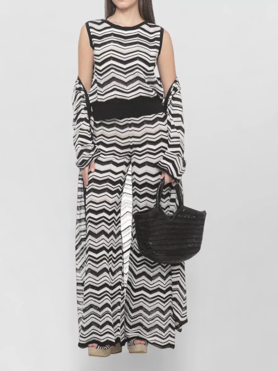 D.exterior Sleeveless Geometric Lurex Knit Top
