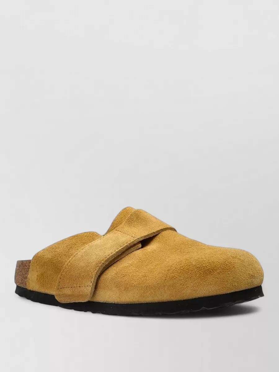 Birkenstock Suede Backless Slippers Round Toe Rubber Sole