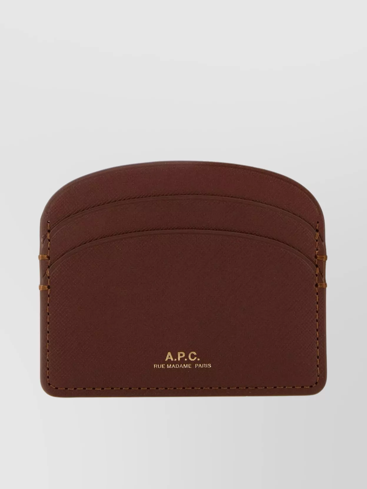 Shop Apc Rounded Corners Leather Card Holder In Brown