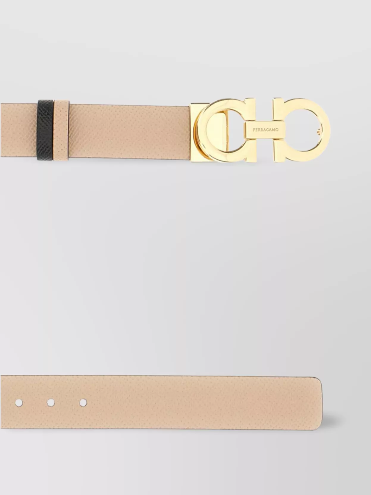 Ferragamo Adjustable Reversible Leather Belt With Gold-Tone Buckle