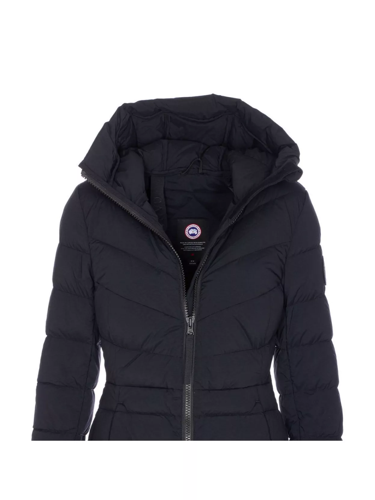 Canada Goose Long Hooded Padded Jacket With Zip Pockets