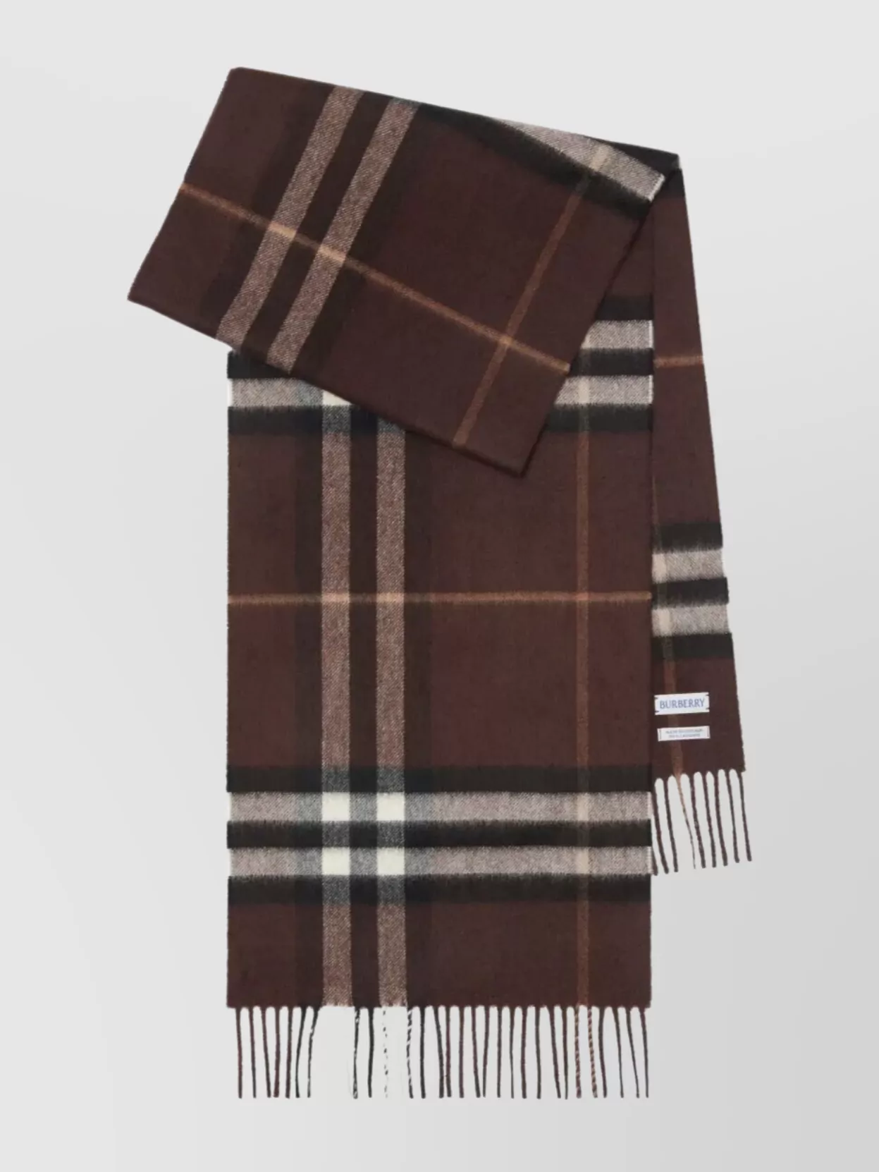 Burberry Giant Check Cashmere Scarf Accessories In Brown