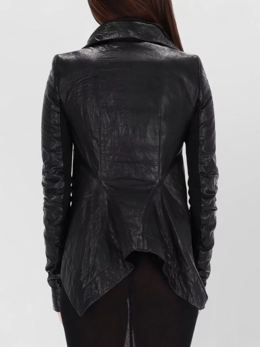 Rick Owens Temple Naska Biker Jacket Asymmetric Front