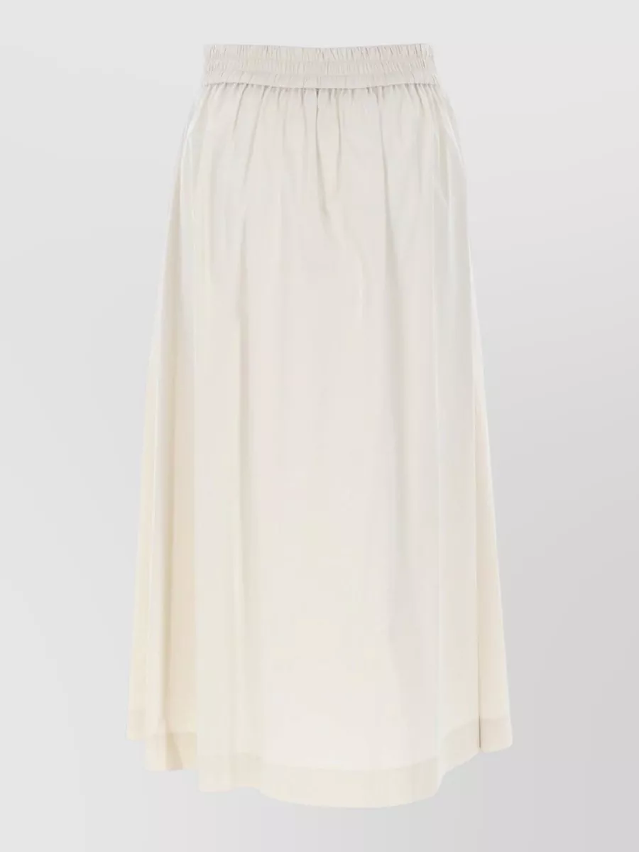 Pt Torino cotton pleated midi skirt