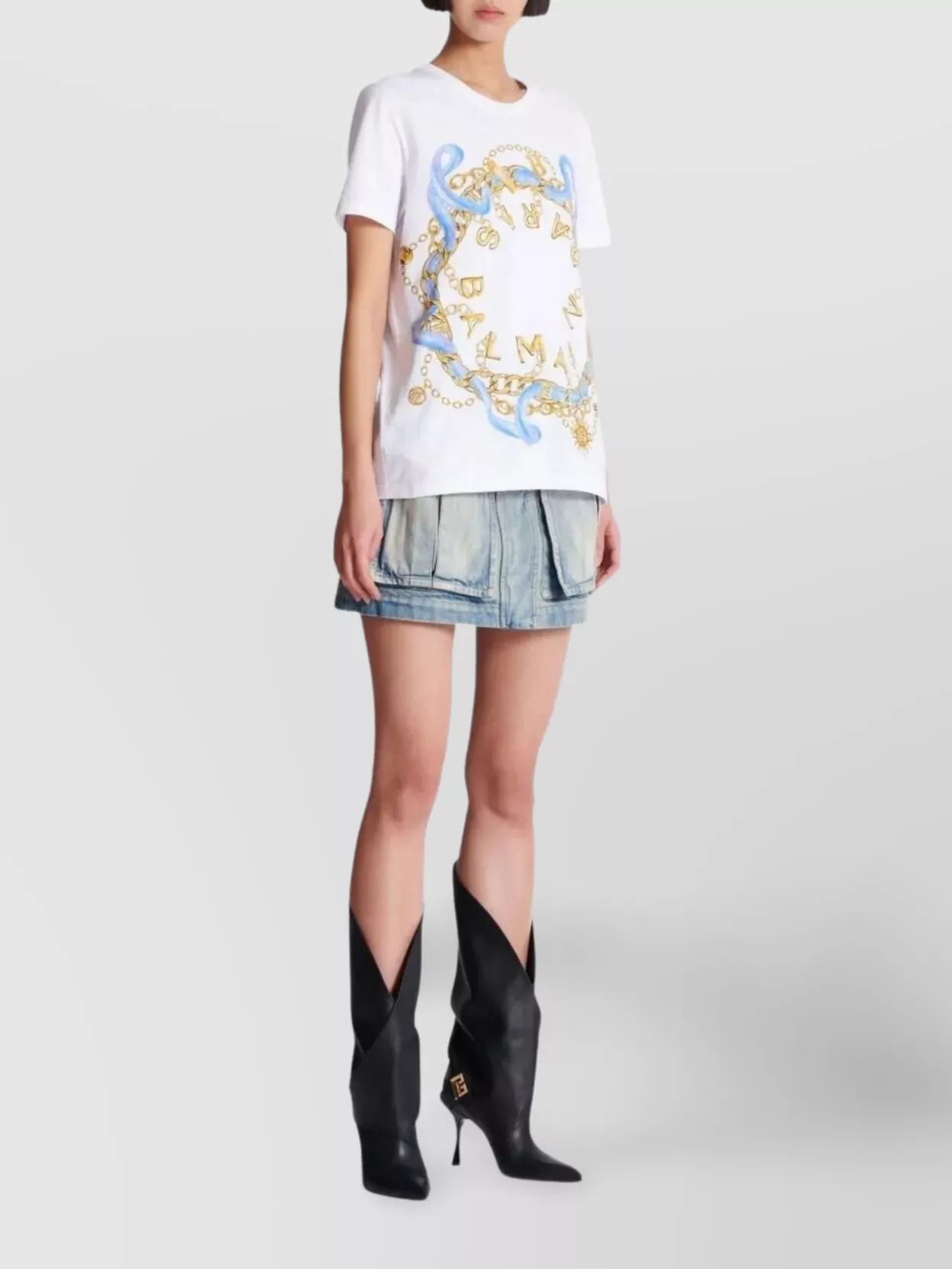 Balmain Paris Chain Print T-Shirt