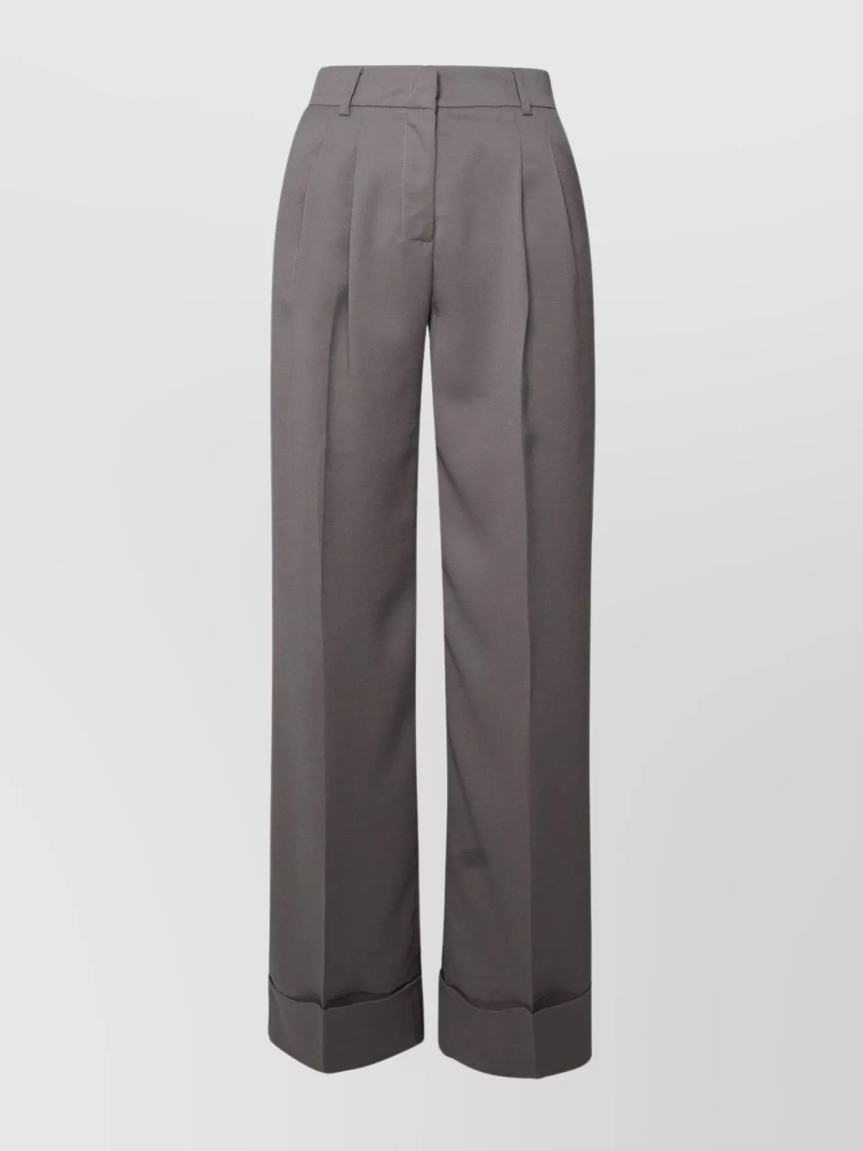 Shop The Andamane Wide Leg Cuffed Trousers With Pleated Front