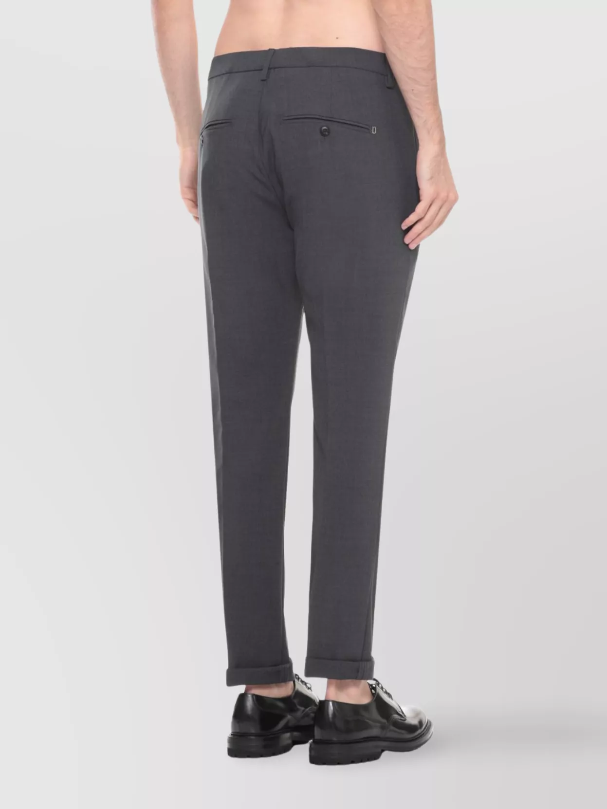 Dondup Straight Leg Wool Blend Trousers With Pockets