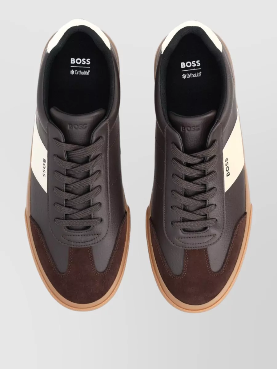 Boss Leather Low-Top Sneakers
