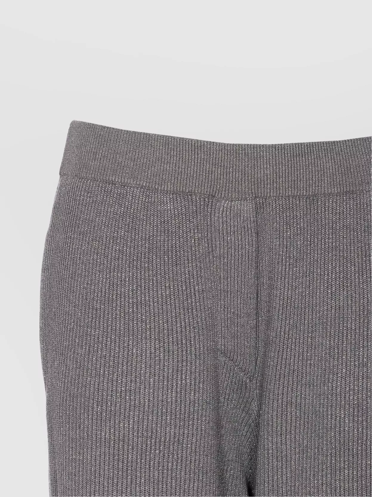 Brunello Cucinelli Flared Ribbed Texture Metallic Finish Trousers