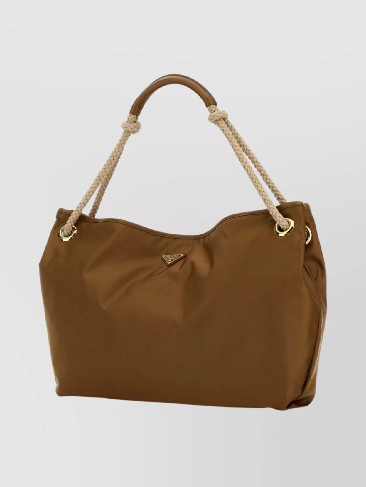 Prada Re-nylon Mariner Bucket Bag With Braided Handles In Brown