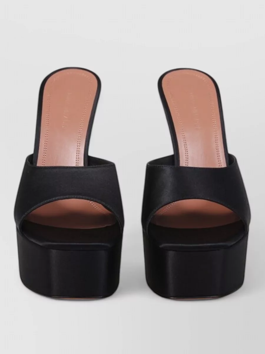 Amina Muaddi leather platform mules