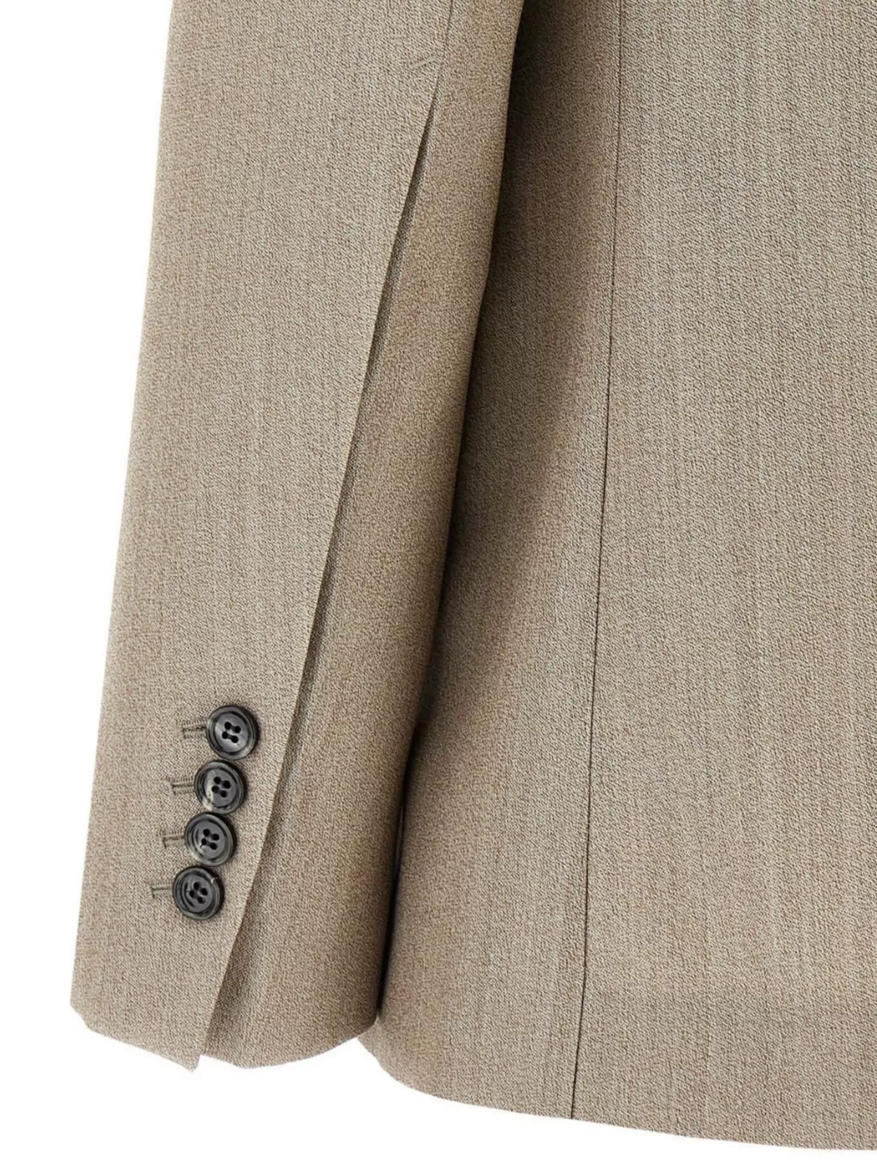 Ami Alexandre Mattiussi Beige Wool Back Slit Double Breasted Jacket Beige