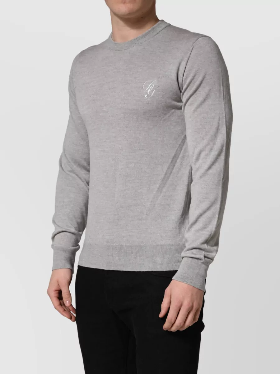 Dolce&Gabbana Virgin Wool Long-Sleeve Crew-Neck Sweater