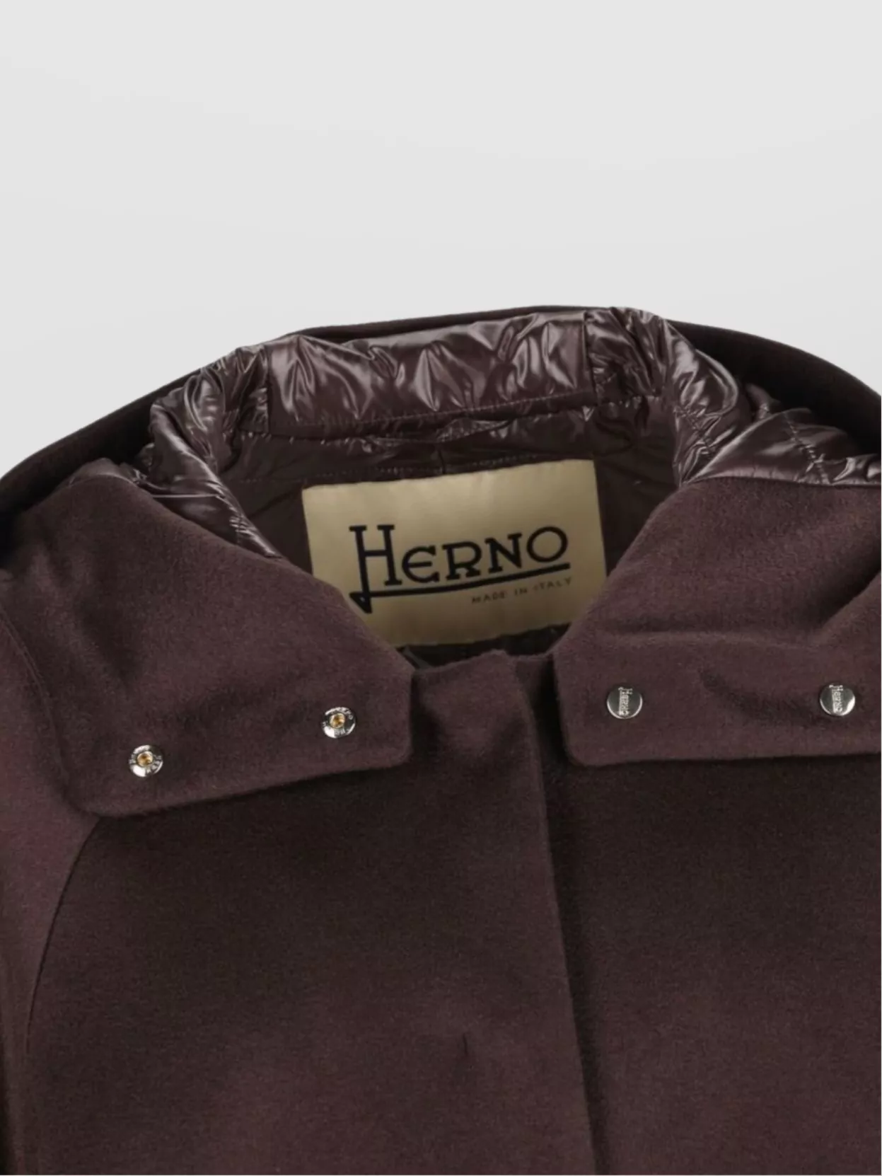 Herno Hooded Cape With Front Pockets And Padded Cuffs
