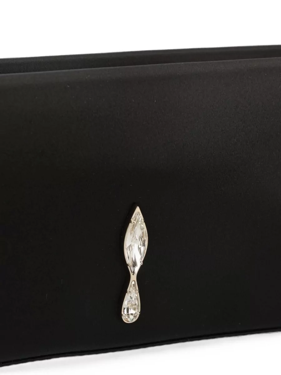 Christian Louboutin Satin Crystal-Embellished Clutch Bag