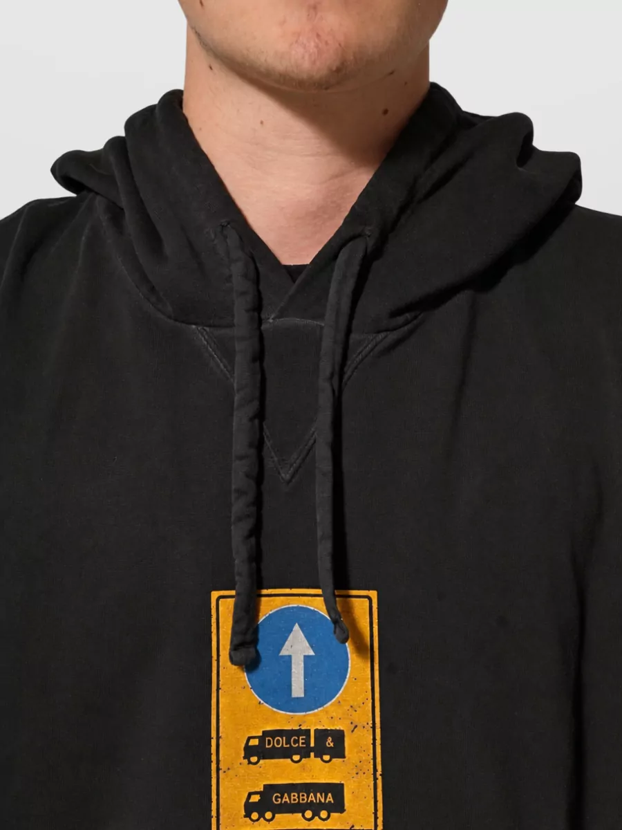 Dolce&Gabbana Cotton Logo Hooded Oversized Sweatshirt