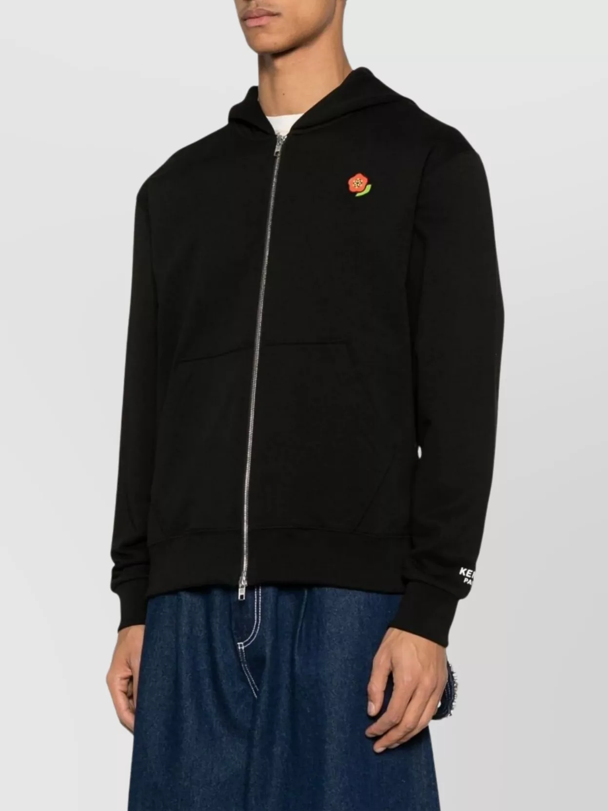 Kenzo Ribbed Cuffs And Hem Hoodie With Pouch Pockets