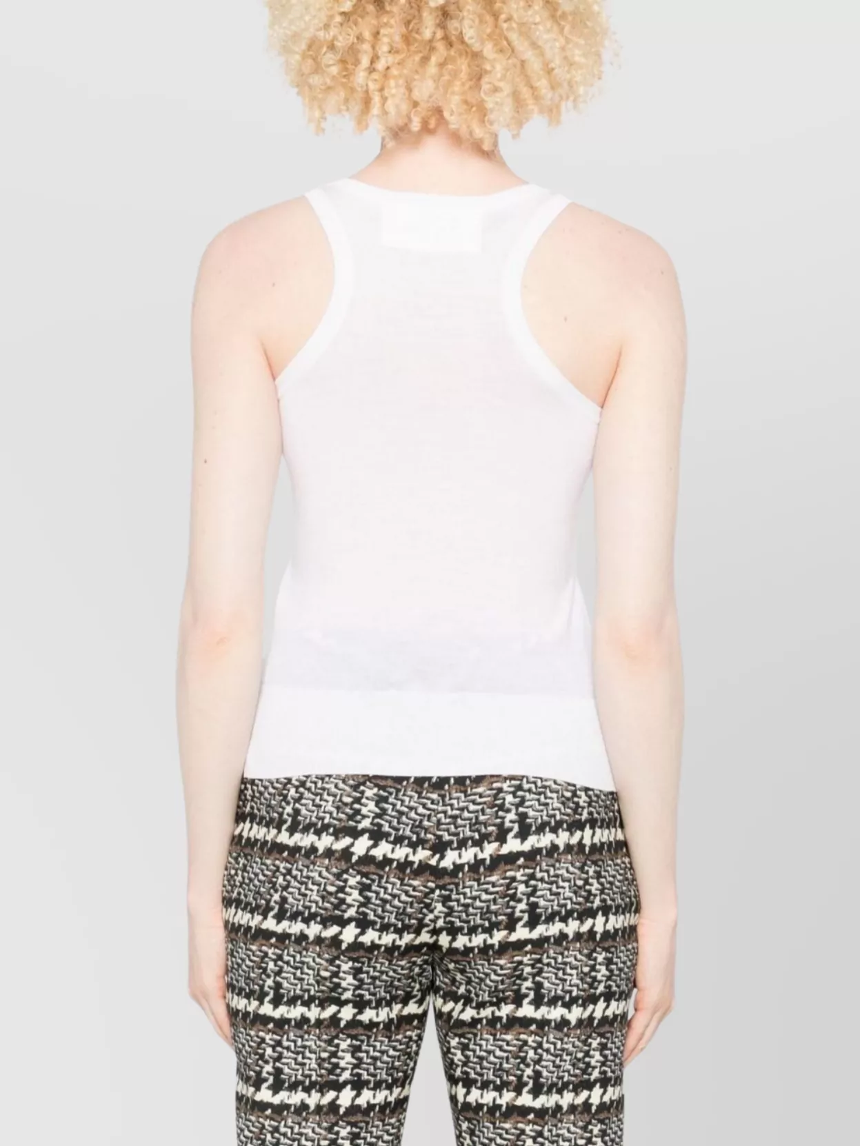 Ermanno Scervino Sheer Merino Tank Top With Lace Trim