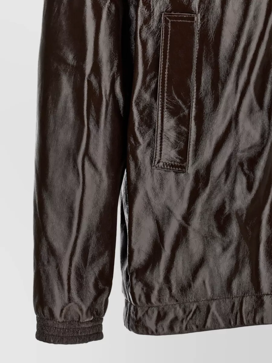Namacheko Leather Hooded Padded Coat
