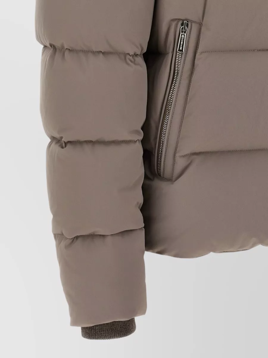 Moorer Wool Cashmere Quilted Padded Bomber Jacket