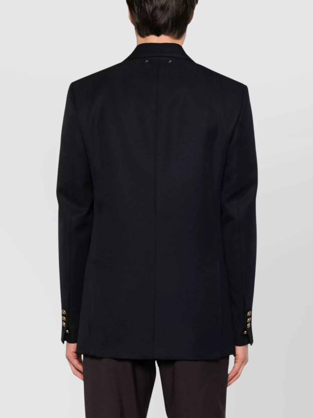 Golden Goose Double Breasted Gabardine Blazer In Black