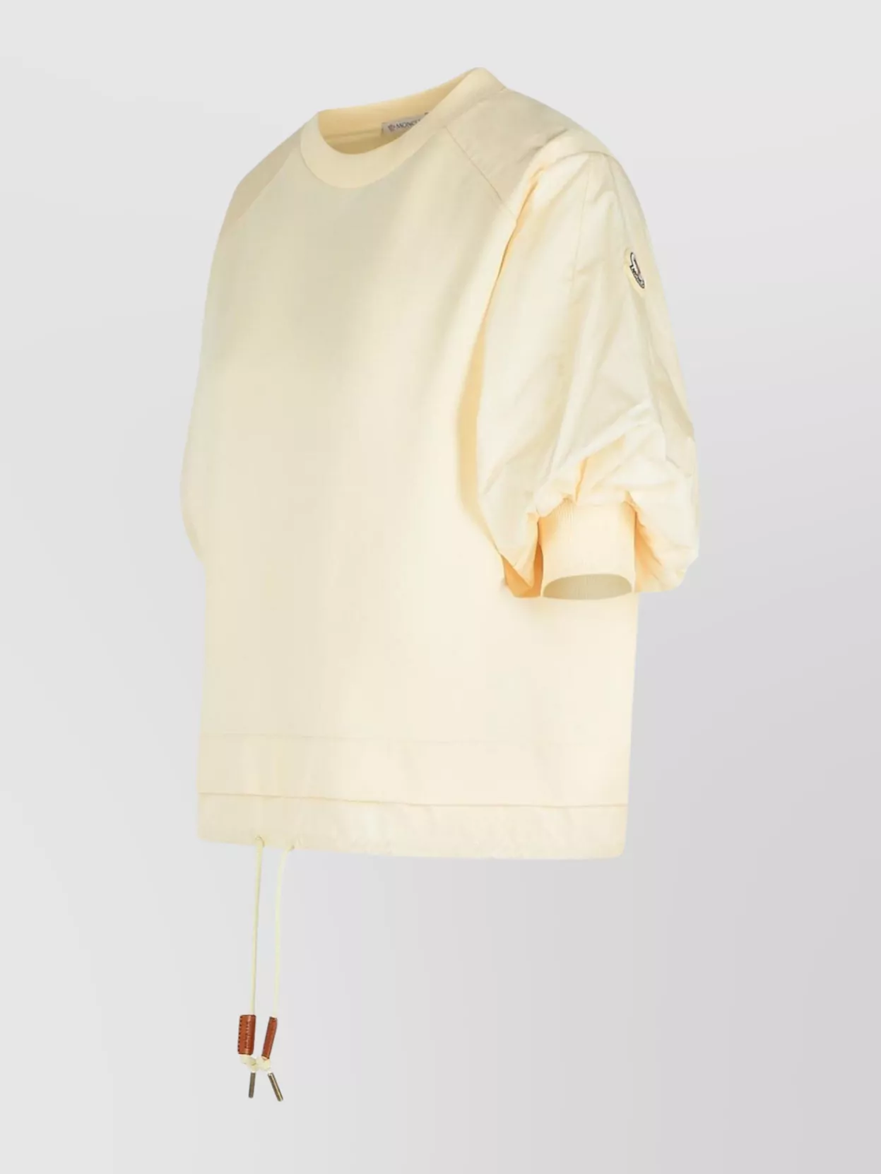Moncler 'Drawstring Hem Puff Sleeves Ribbed Cuffs T-Shirt'