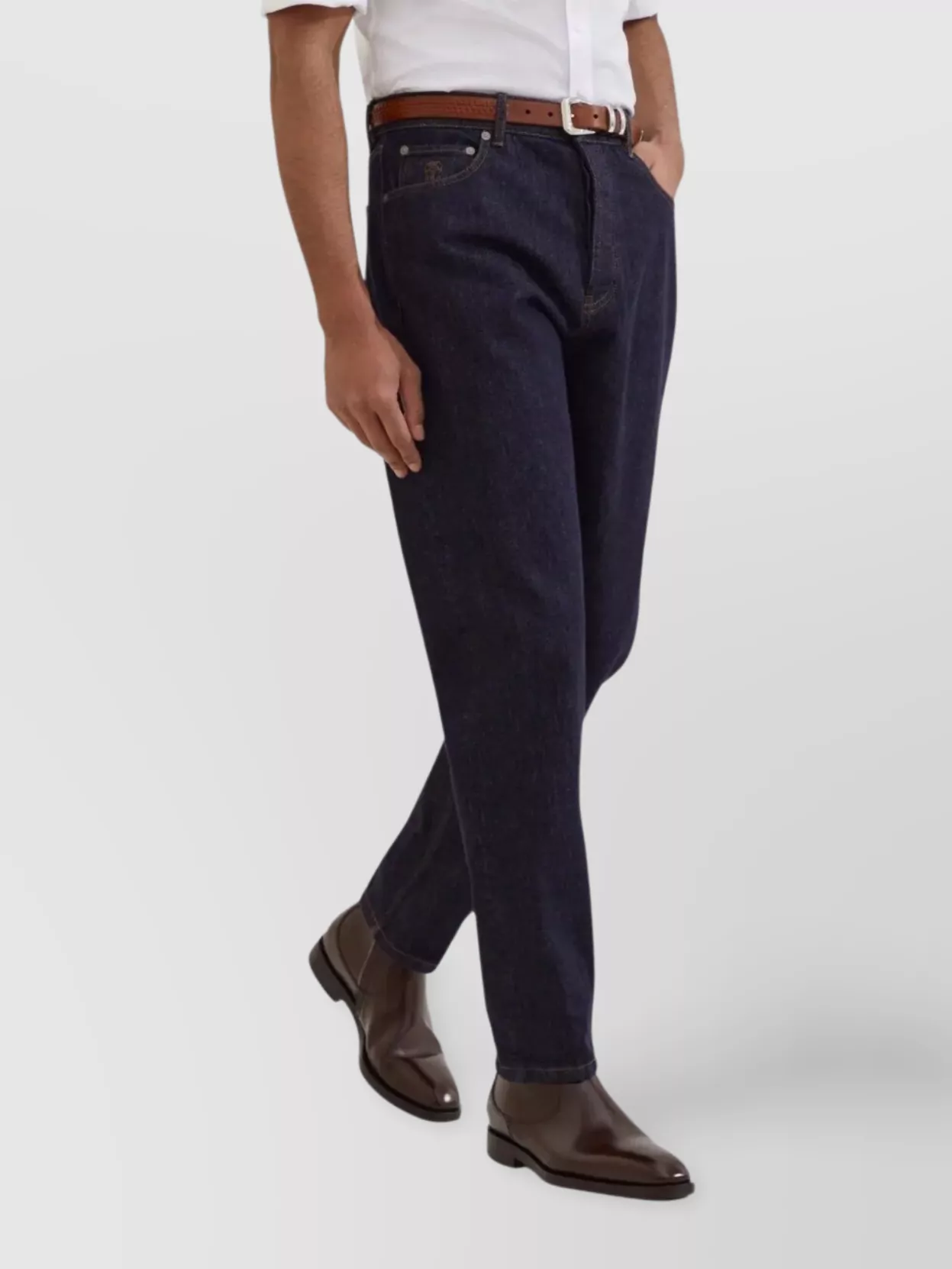 Brunello Cucinelli Straight Leg Jeans Embroidered