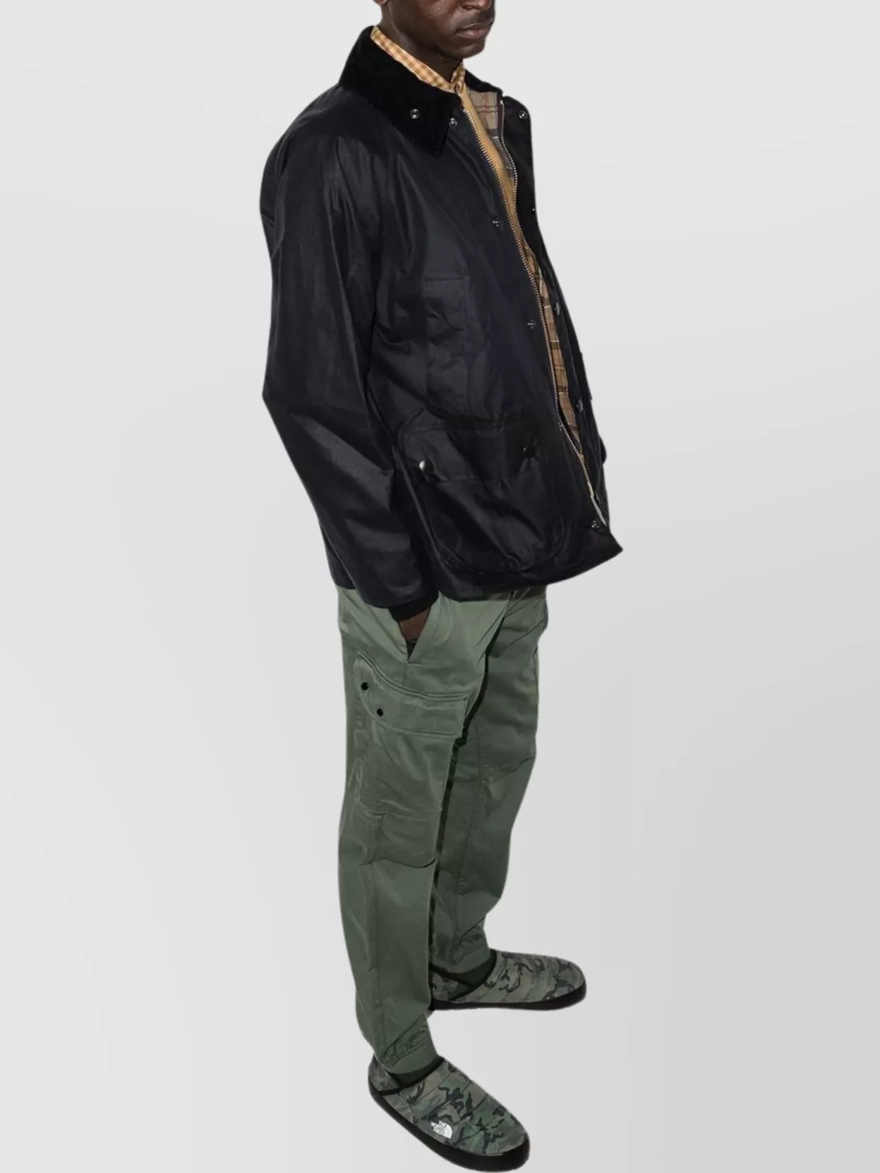 Barbour Jacket Waxed Cotton Corduroy Collar