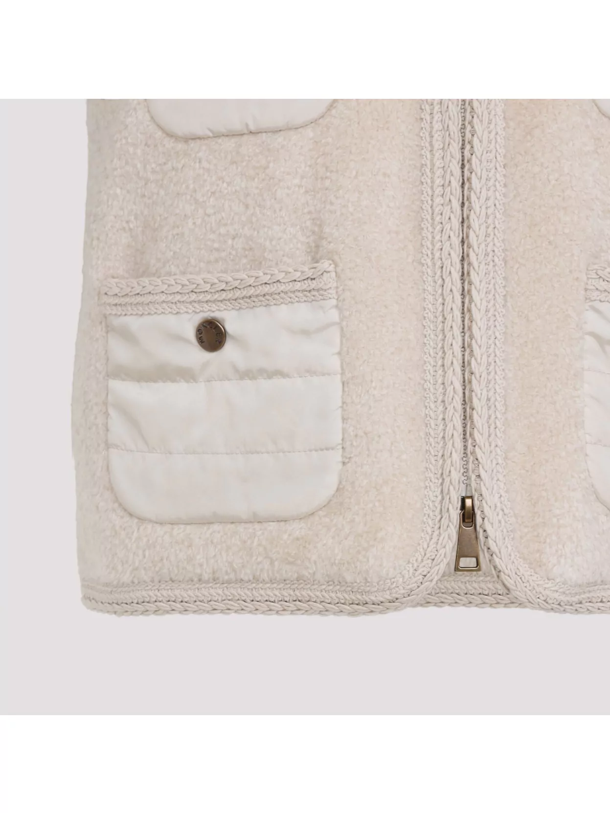 Moncler Textured Sleeveless Coat Featuring Pockets