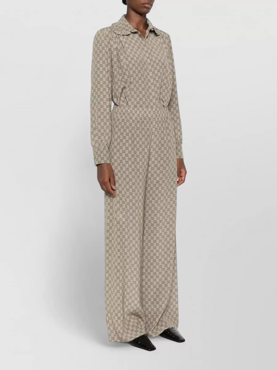 Gucci Silk Gg Print Drawstring Trousers