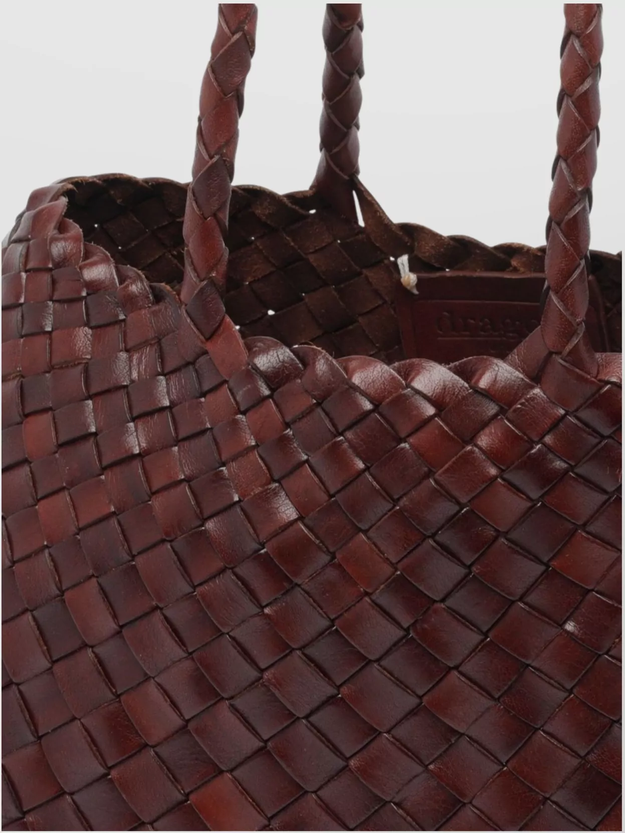 Dragon Diffusion Leather Braided Dual Handle Small Shoulder Bag