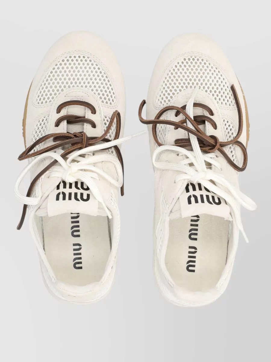Miu Miu Mesh Lace-Up Sneakers