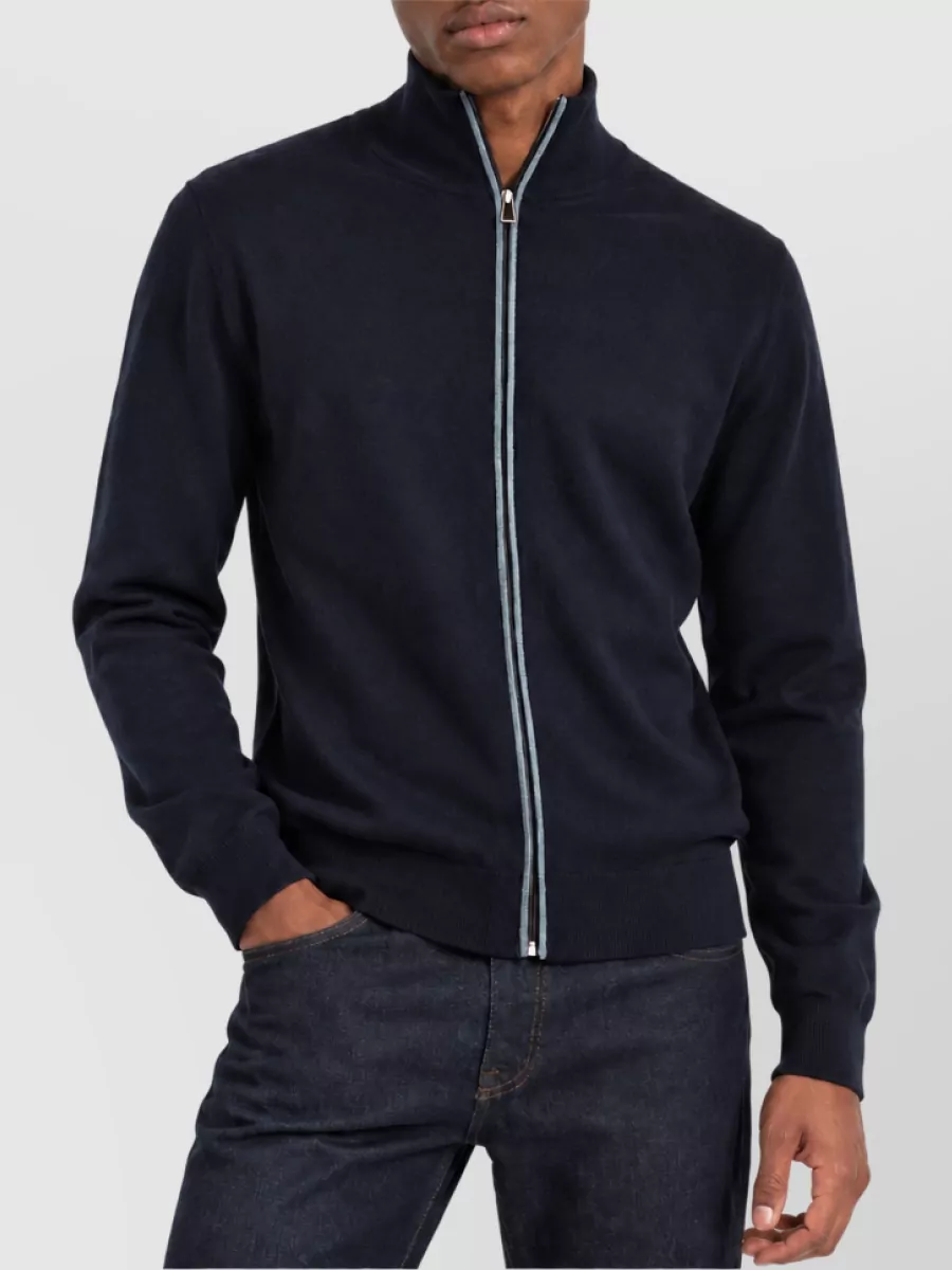 Paul Smith Merino Wool Zip-Up Cardigan