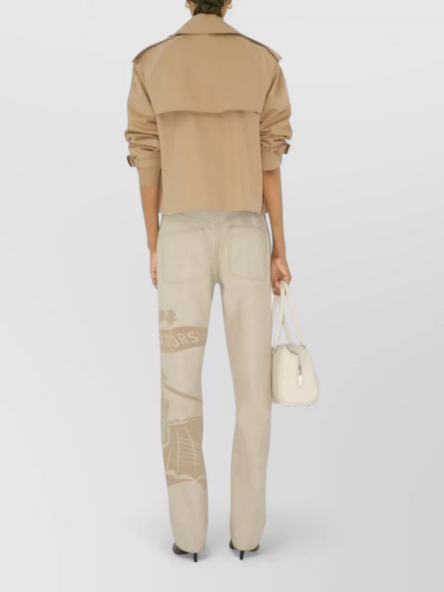 Burberry Cotton Double-Breasted Cropped Trench Coat