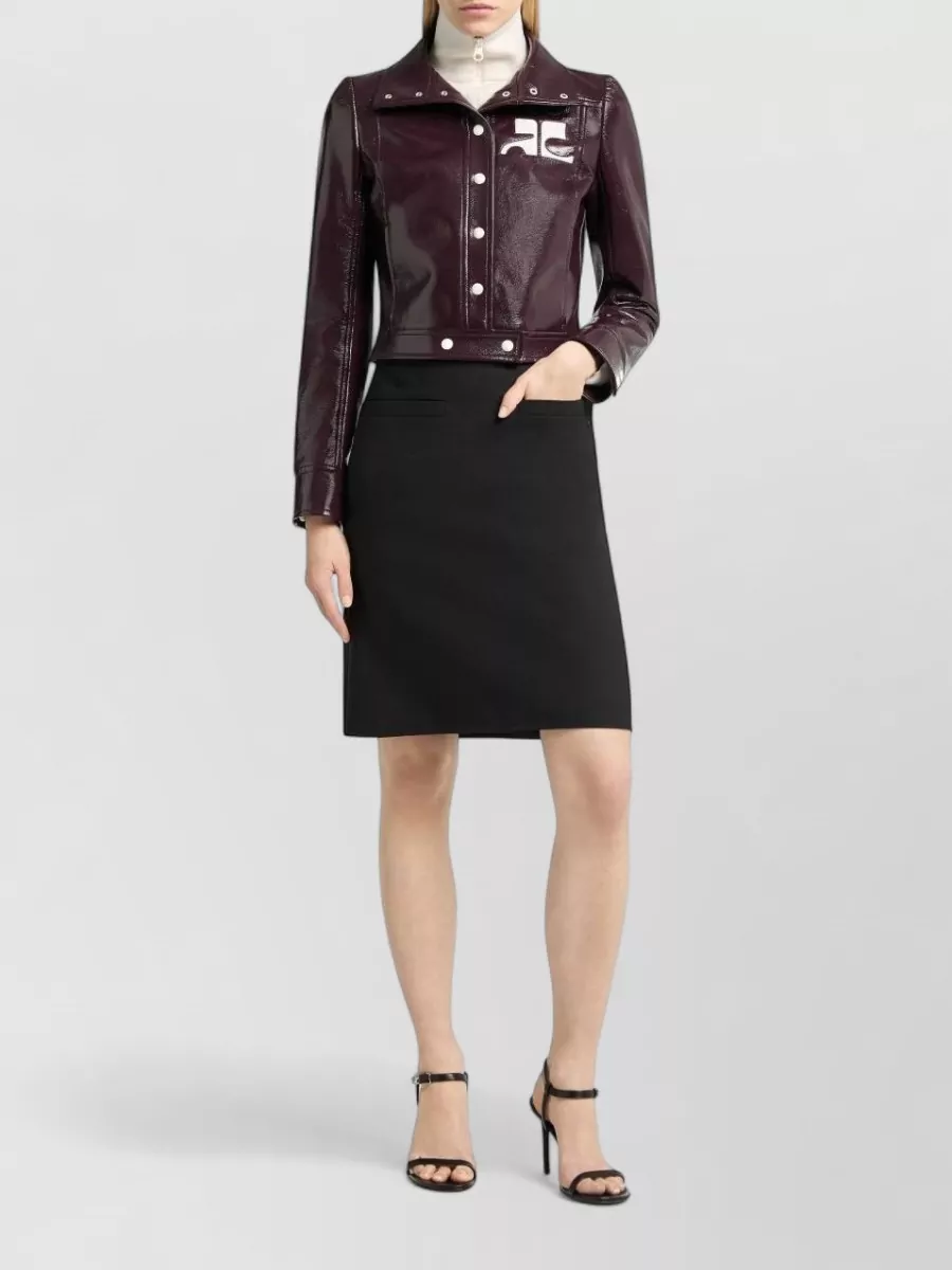 Courrèges Vinyl Cropped High-Collar Jacket